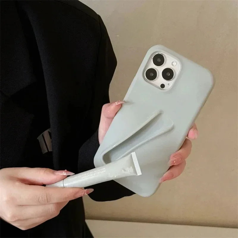 Lipstick Make-up Soft Silicone Phone Case for IPhone 16 14 15 Pro Max X Xs XR 11 13 12 Portable Lip Gloss Cover - LODIMAE FASHION 