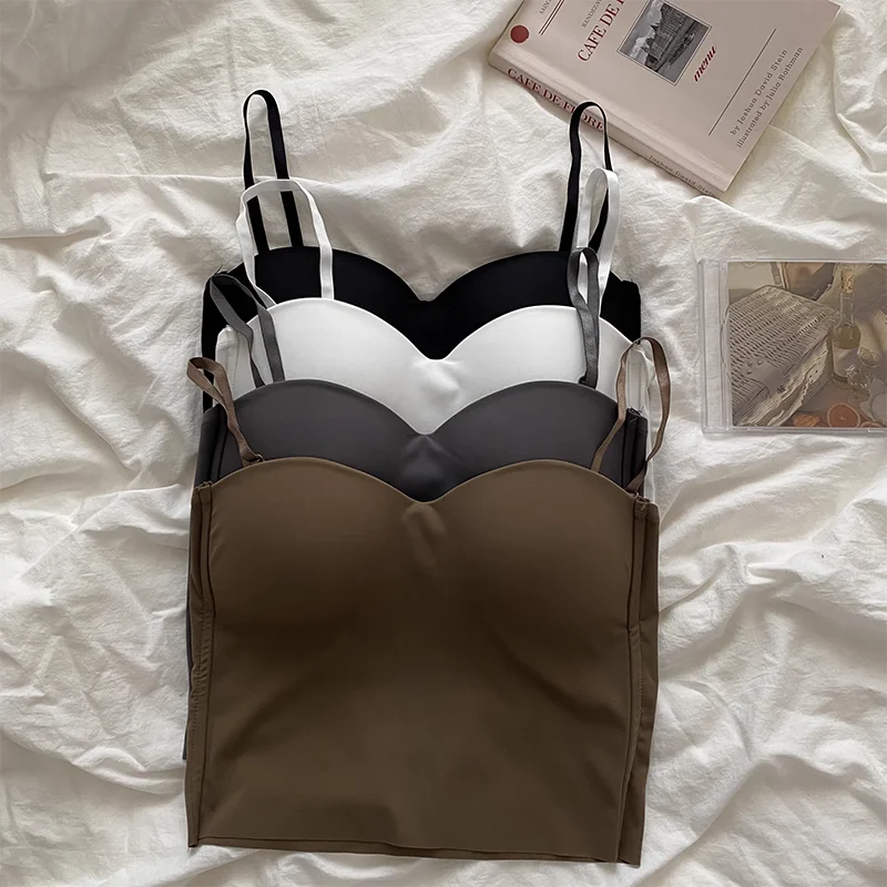 4 Colors Camisole for Women Fitness Crop Tops Summer Elegant Sexy All-match Casual Aesthetic Solid New - LODIMAE FASHION 