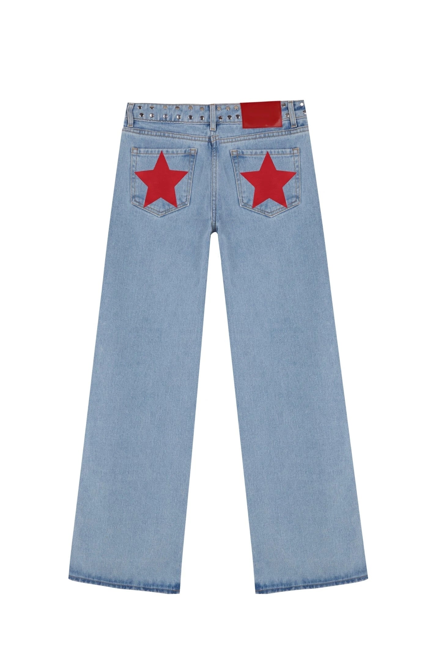 Vintage Five-Pointed Star Print High Waited Jeans - LODIMAE FASHION 