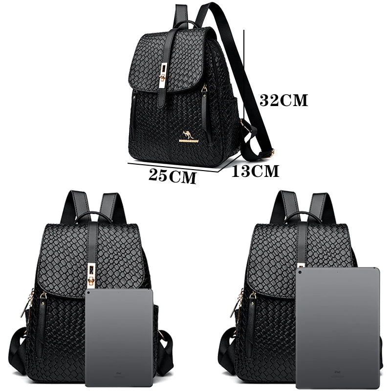 Luxury Women Leather Backpacks for Girls Sac A Dos - LODIMAE FASHION 