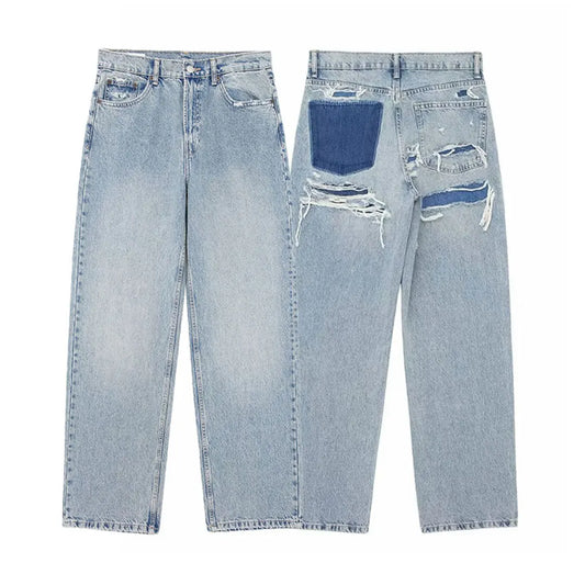 Women's Fashion Denim Blue Jeans Distressed - LODIMAE FASHION 