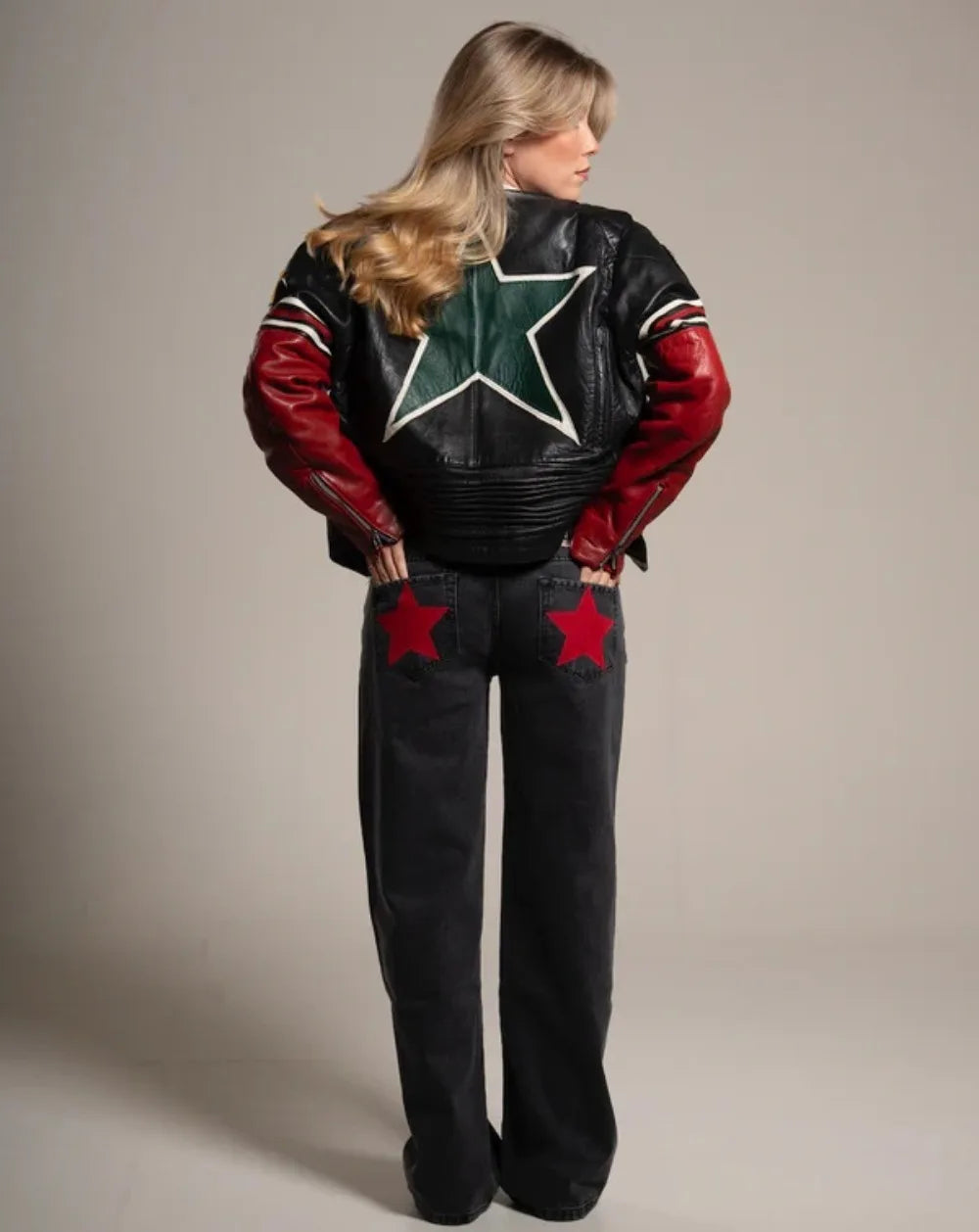 Vintage Five-Pointed Star Print High Waited Jeans - LODIMAE FASHION 
