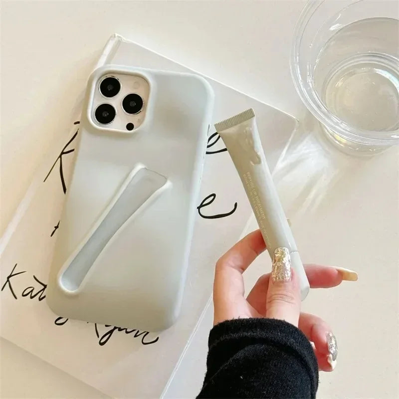 Lipstick Make-up Soft Silicone Phone Case for IPhone 16 14 15 Pro Max X Xs XR 11 13 12 Portable Lip Gloss Cover - LODIMAE FASHION 