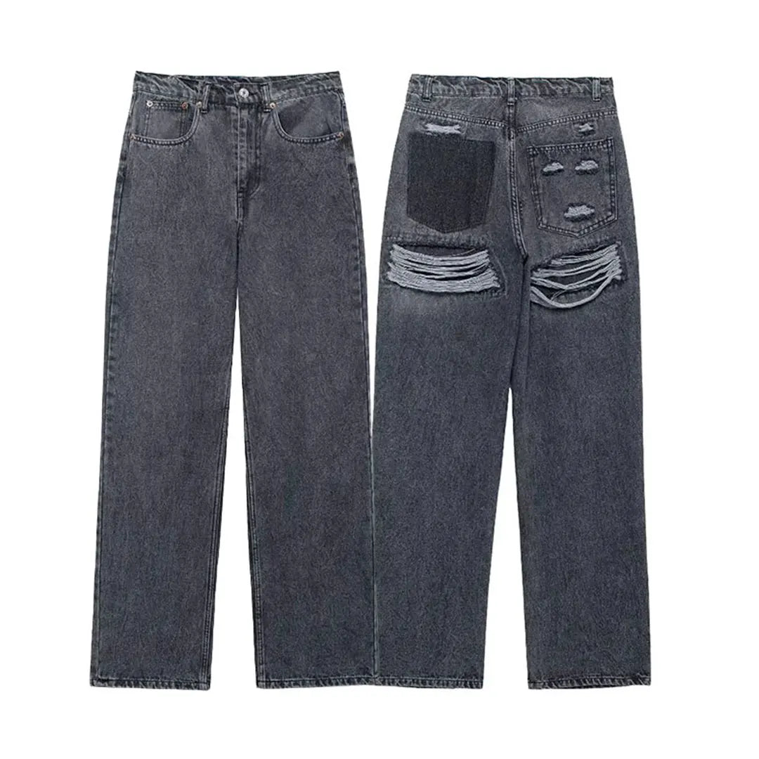 Women's Fashion Denim Blue Jeans Distressed - LODIMAE FASHION 