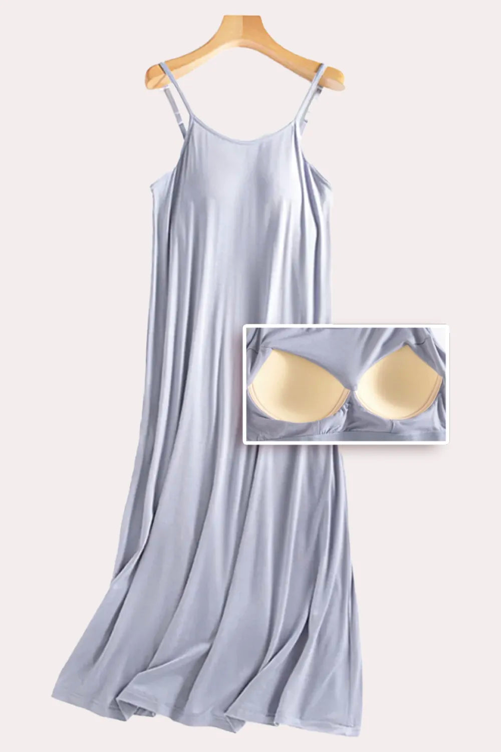 Scoop Neck Midi Cami Dress with Bra - LODIMAE FASHION 