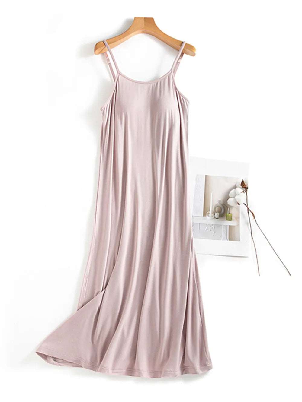 Scoop Neck Midi Cami Dress with Bra - LODIMAE FASHION 