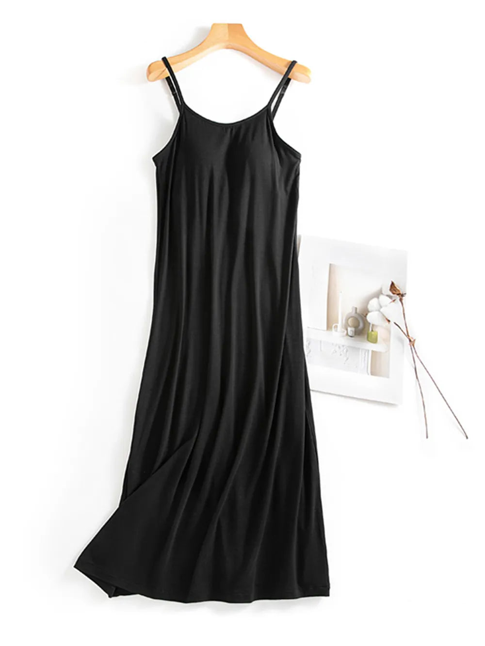 Scoop Neck Midi Cami Dress with Bra - LODIMAE FASHION 