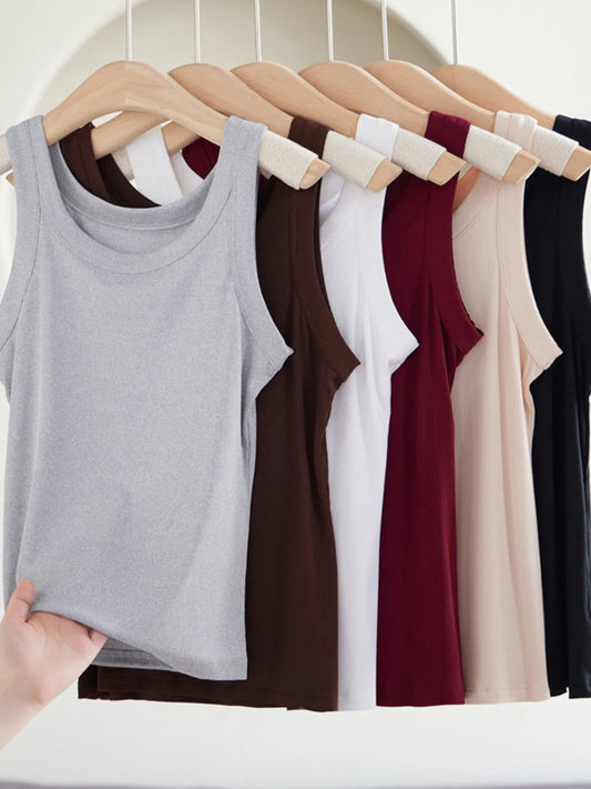 Scoop Neck Tank Top - LODIMAE FASHION 