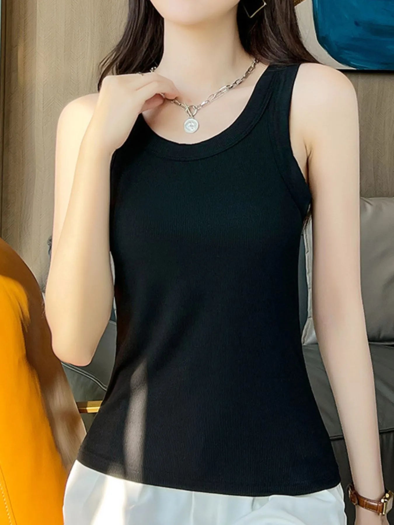 Scoop Neck Tank Top - LODIMAE FASHION 