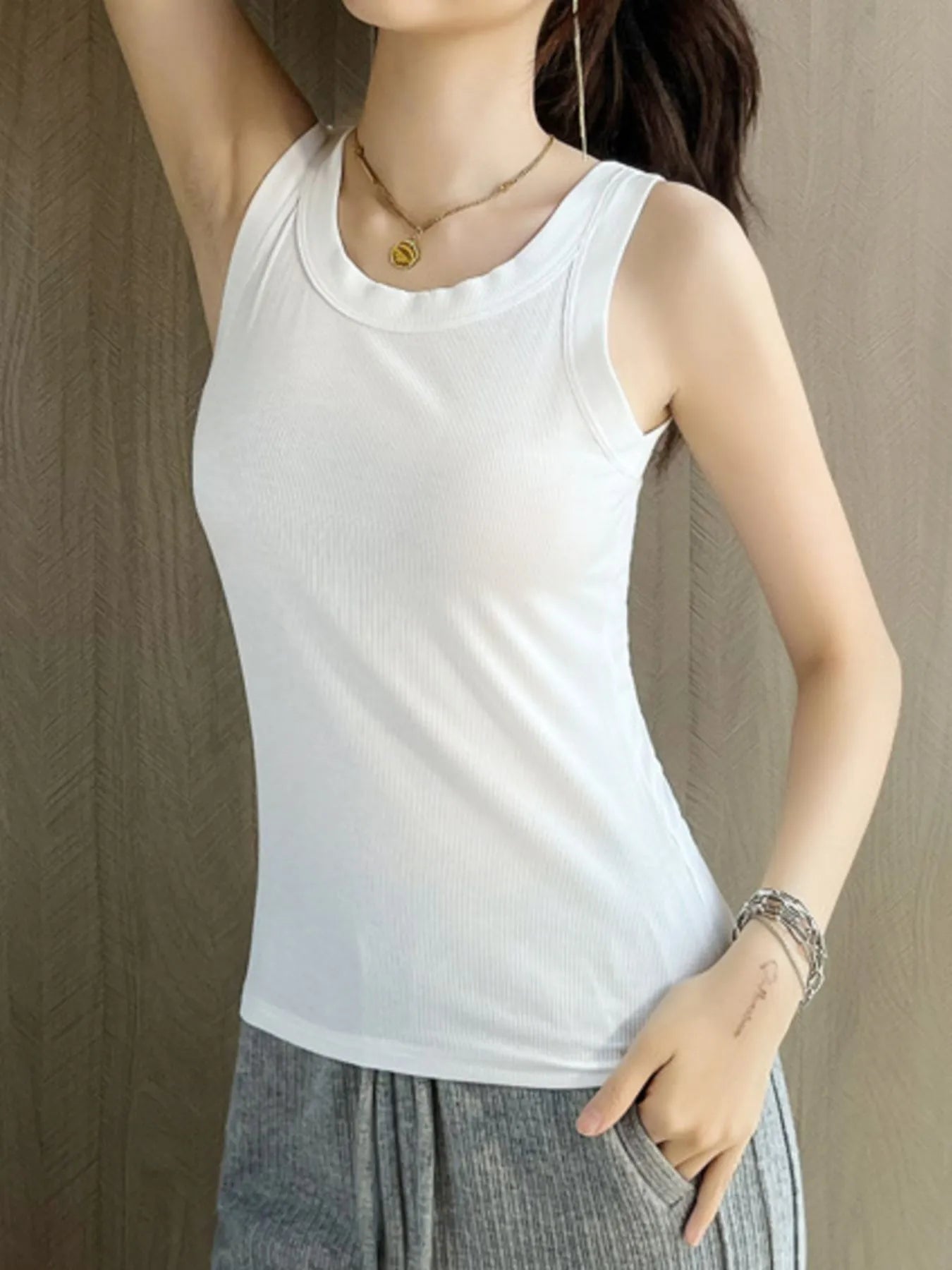 Scoop Neck Tank Top - LODIMAE FASHION 