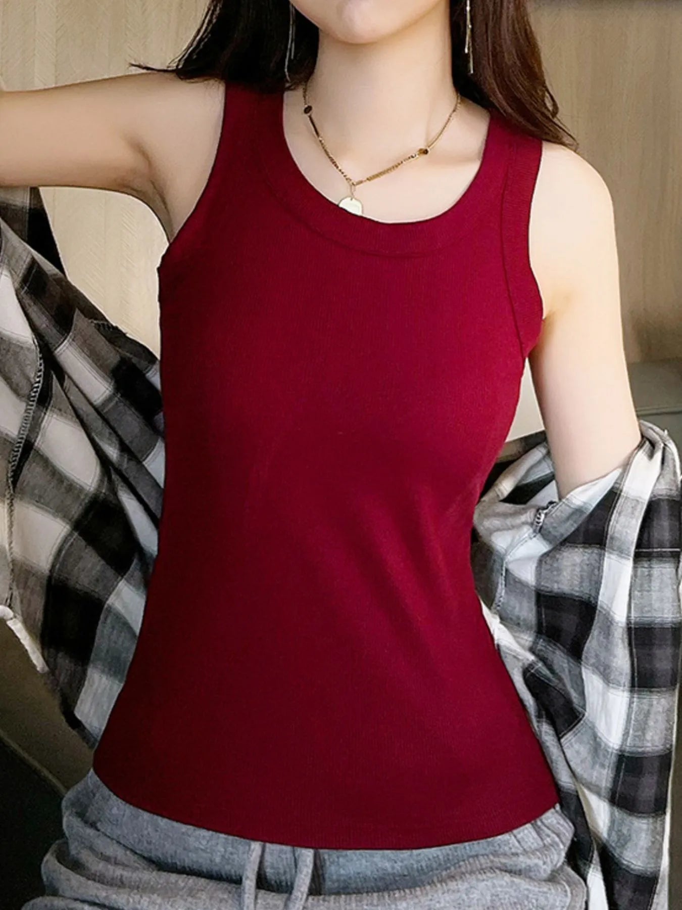 Scoop Neck Tank Top - LODIMAE FASHION 