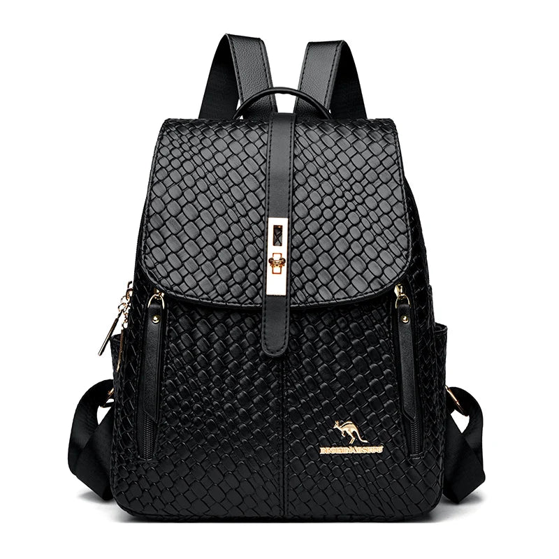 Luxury Women Leather Backpacks for Girls Sac A Dos - LODIMAE FASHION 