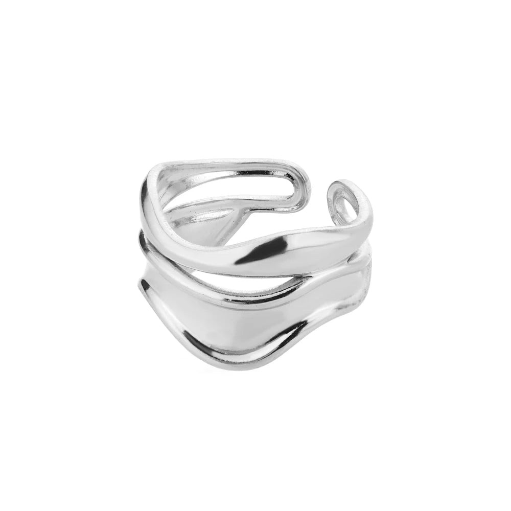 Stainless Steel Rings for Women Waterproof Open Gold Color Ring Wedding Couple Band Jewelry Gifts Free Shipping Items anillos - LODIMAE FASHION 