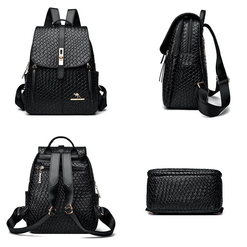 Luxury Women Leather Backpacks for Girls Sac A Dos - LODIMAE FASHION 