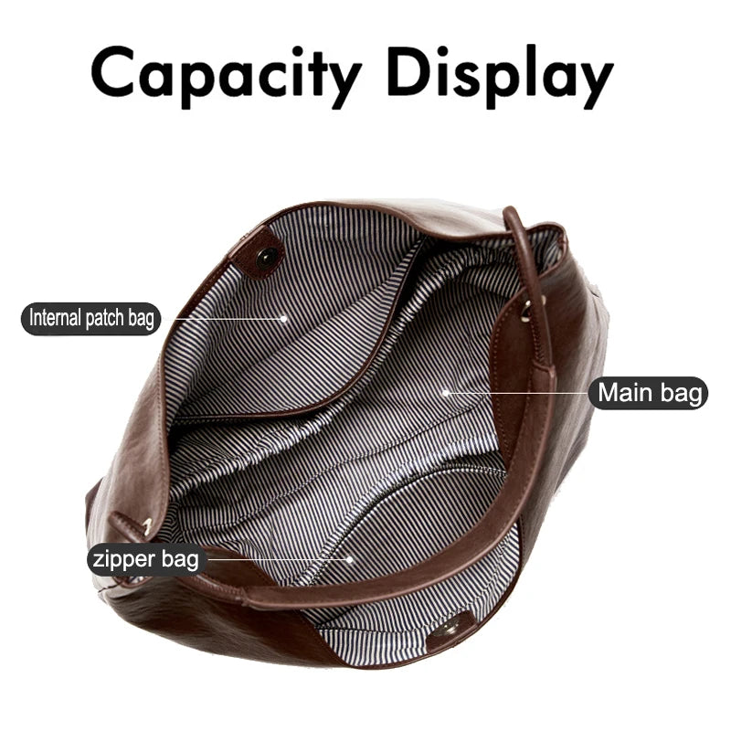 New Women's Large Capacity Genuine Leather Handbag Fashion Single Shoulder Underarm Bag for Ladies Commuting Stylish Girls Bag - LODIMAE FASHION 
