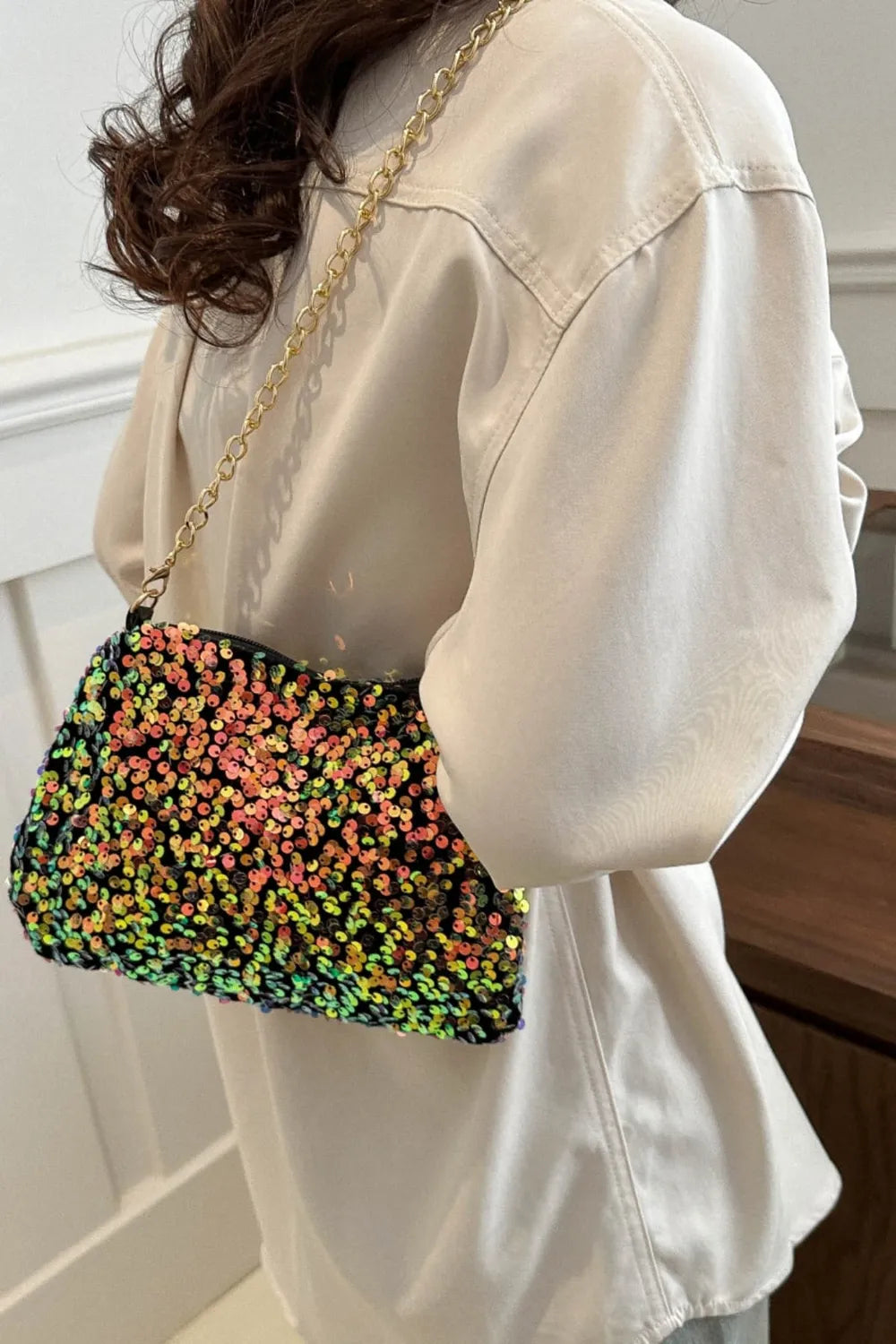 Sequin Removable Strap Shoulder Bag – Glamorous Evening Purse - LODIMAE FASHION 