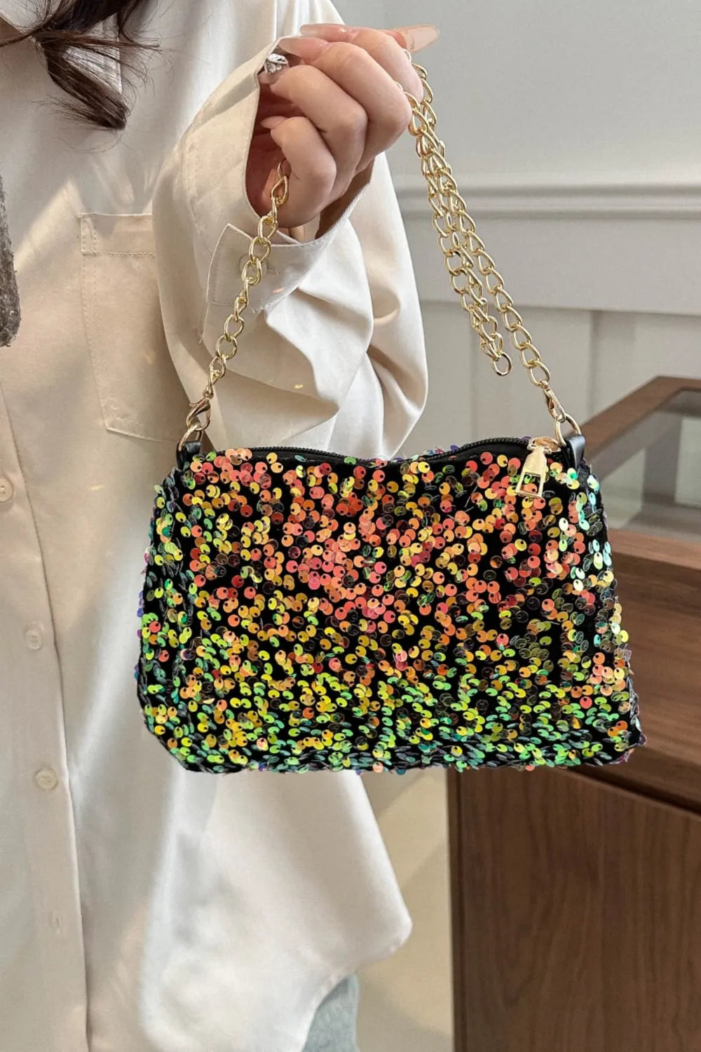Sequin Removable Strap Shoulder Bag – Glamorous Evening Purse - LODIMAE FASHION 