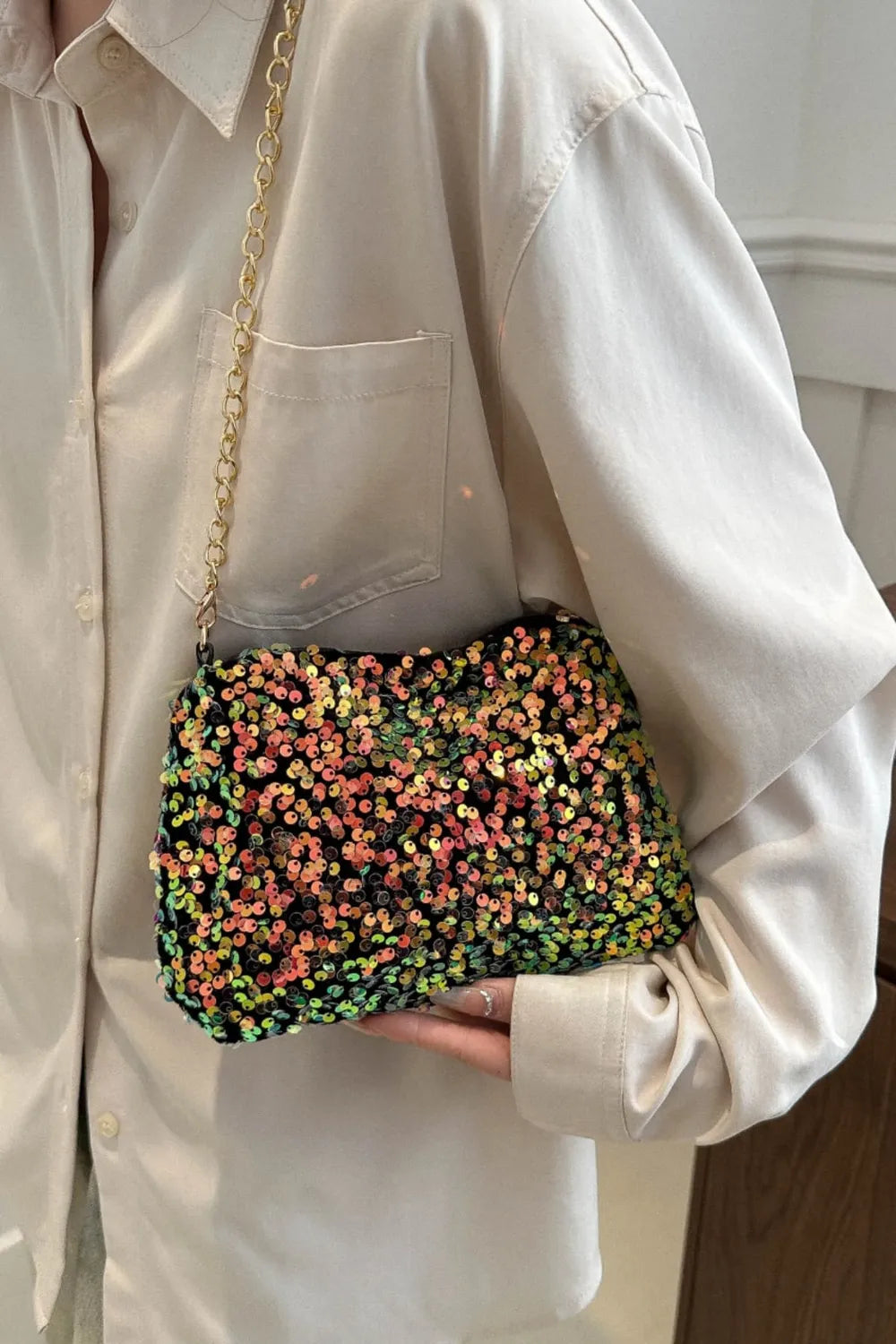Sequin Removable Strap Shoulder Bag – Glamorous Evening Purse - LODIMAE FASHION 