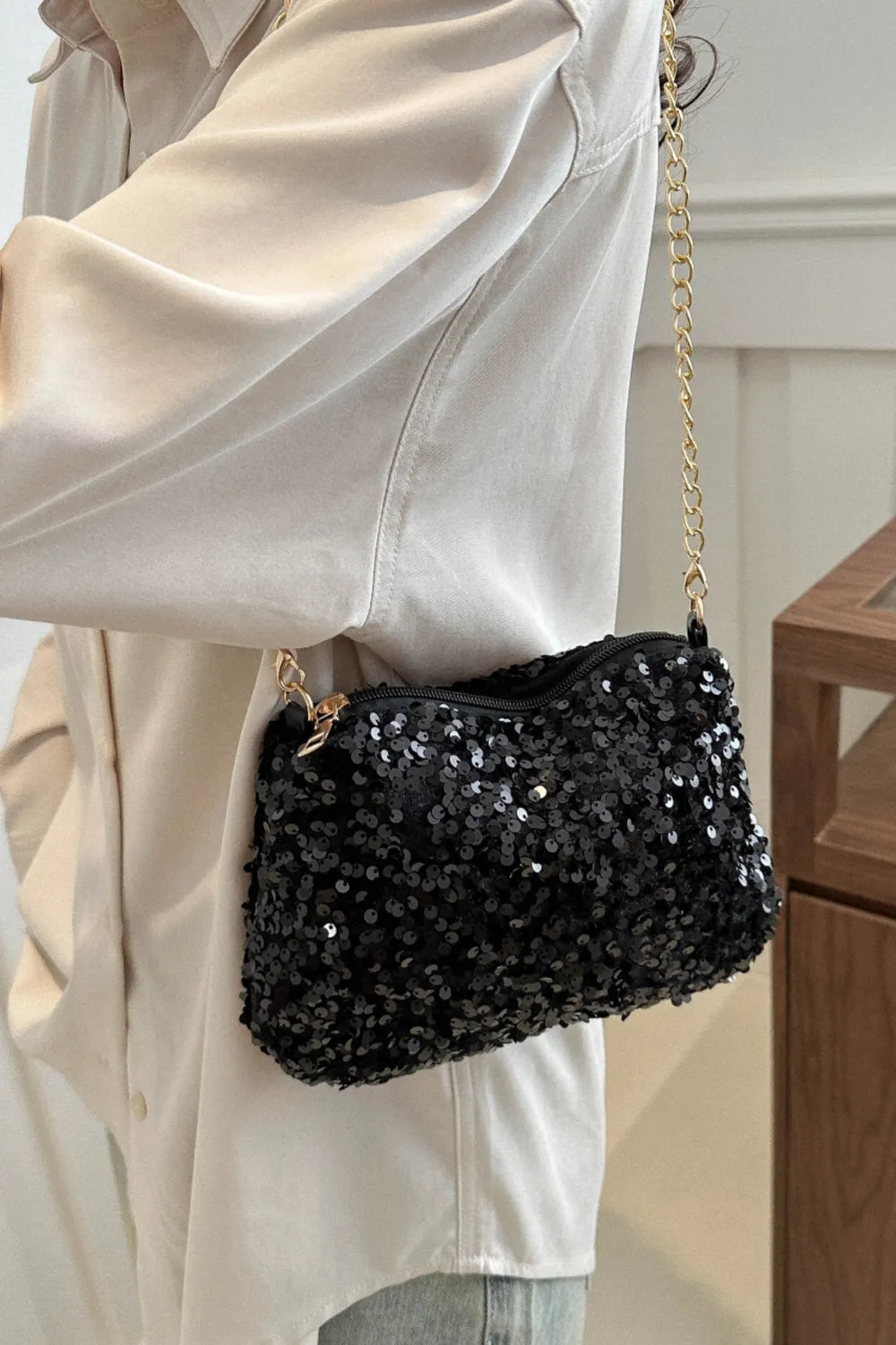 Sequin Removable Strap Shoulder Bag – Glamorous Evening Purse - LODIMAE FASHION 