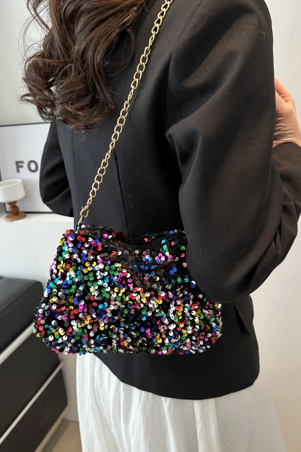 Sequin Removable Strap Shoulder Bag – Glamorous Evening Purse - LODIMAE FASHION 