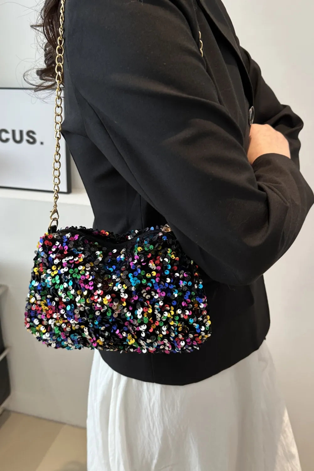 Sequin Removable Strap Shoulder Bag – Glamorous Evening Purse - LODIMAE FASHION 