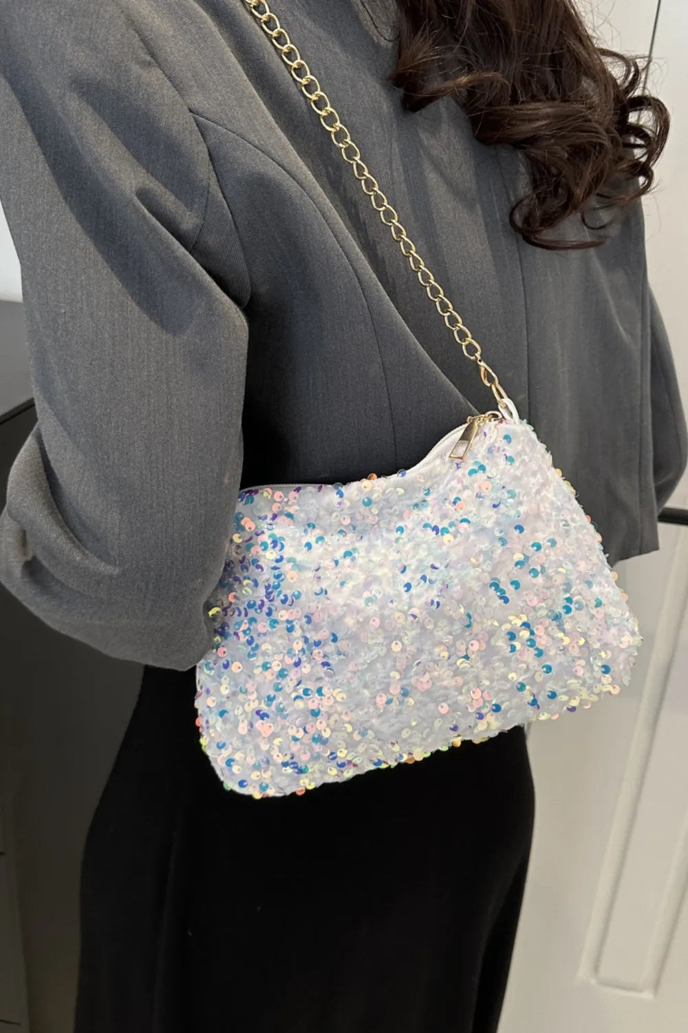 Sequin Removable Strap Shoulder Bag – Glamorous Evening Purse - LODIMAE FASHION 
