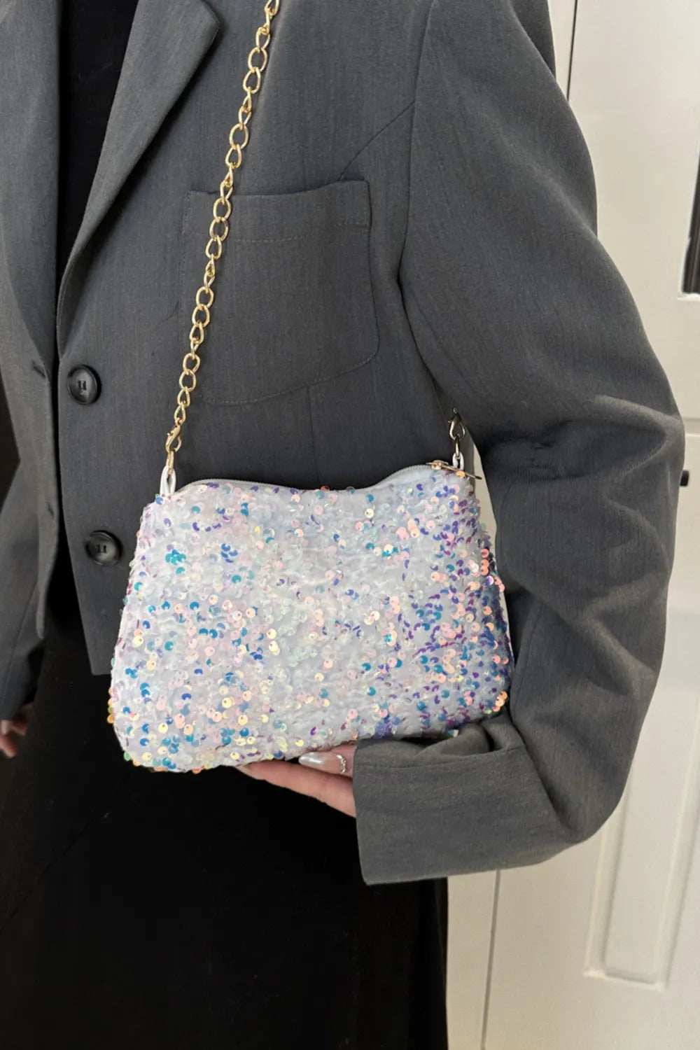 Sequin Removable Strap Shoulder Bag – Glamorous Evening Purse - LODIMAE FASHION 