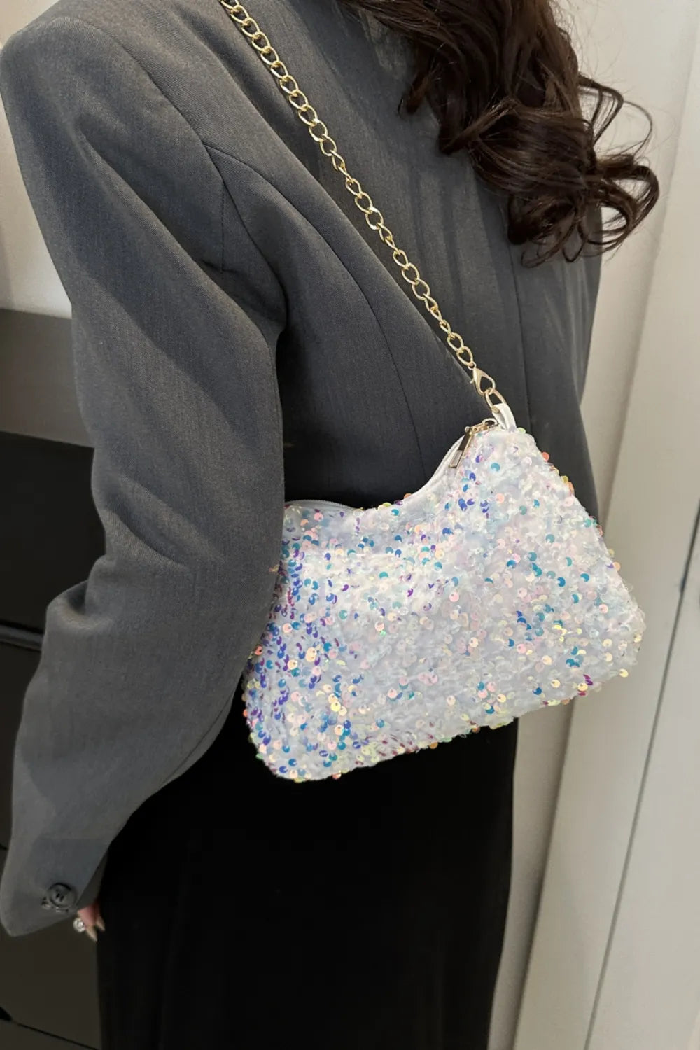 Sequin Removable Strap Shoulder Bag – Glamorous Evening Purse - LODIMAE FASHION 