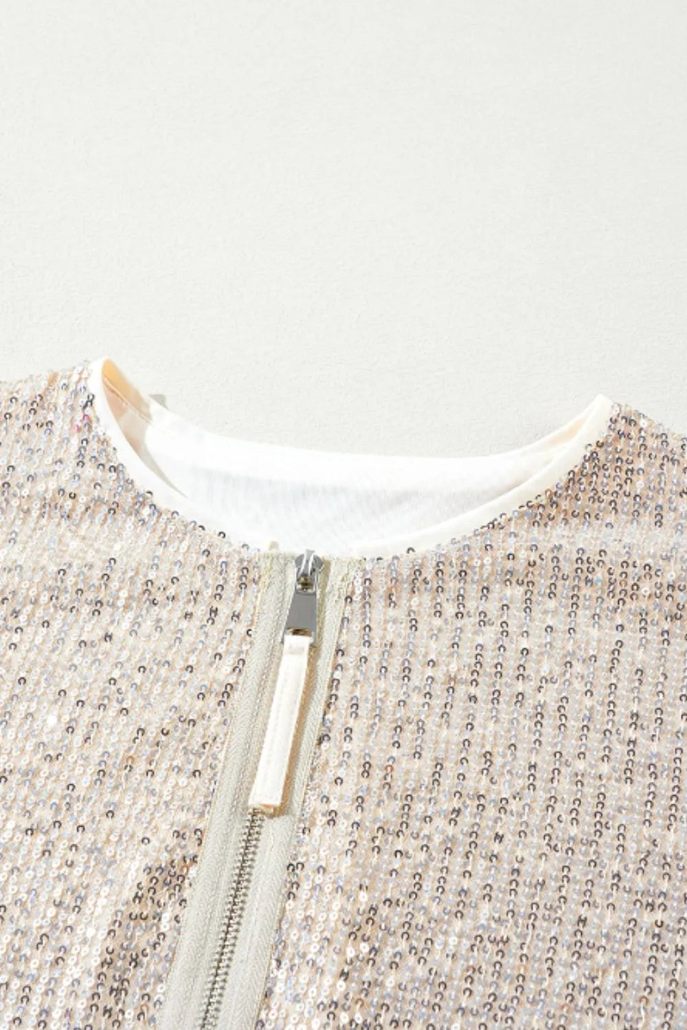 Sequin Zip Up Long Sleeve Jacket - LODIMAE FASHION 
