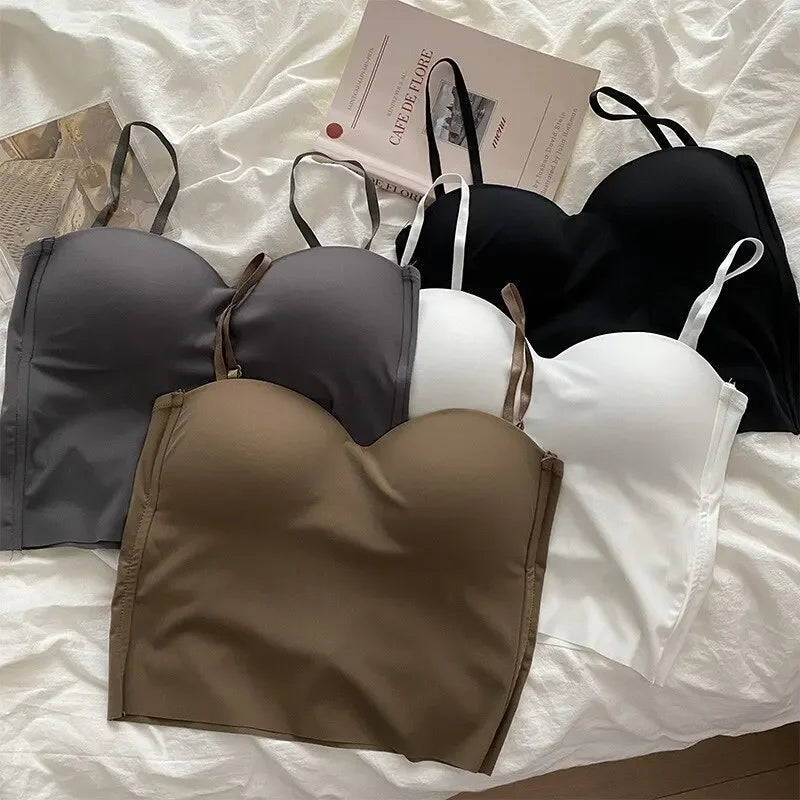 4 Colors Camisole for Women Fitness Crop Tops Summer Elegant Sexy All-match Casual Aesthetic Solid New - LODIMAE FASHION 