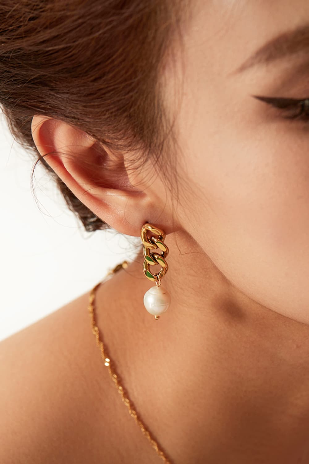 Stainless Steel Pearl Earrings – Elegant Classic Jewelry for Women - LODIMAE FASHION 