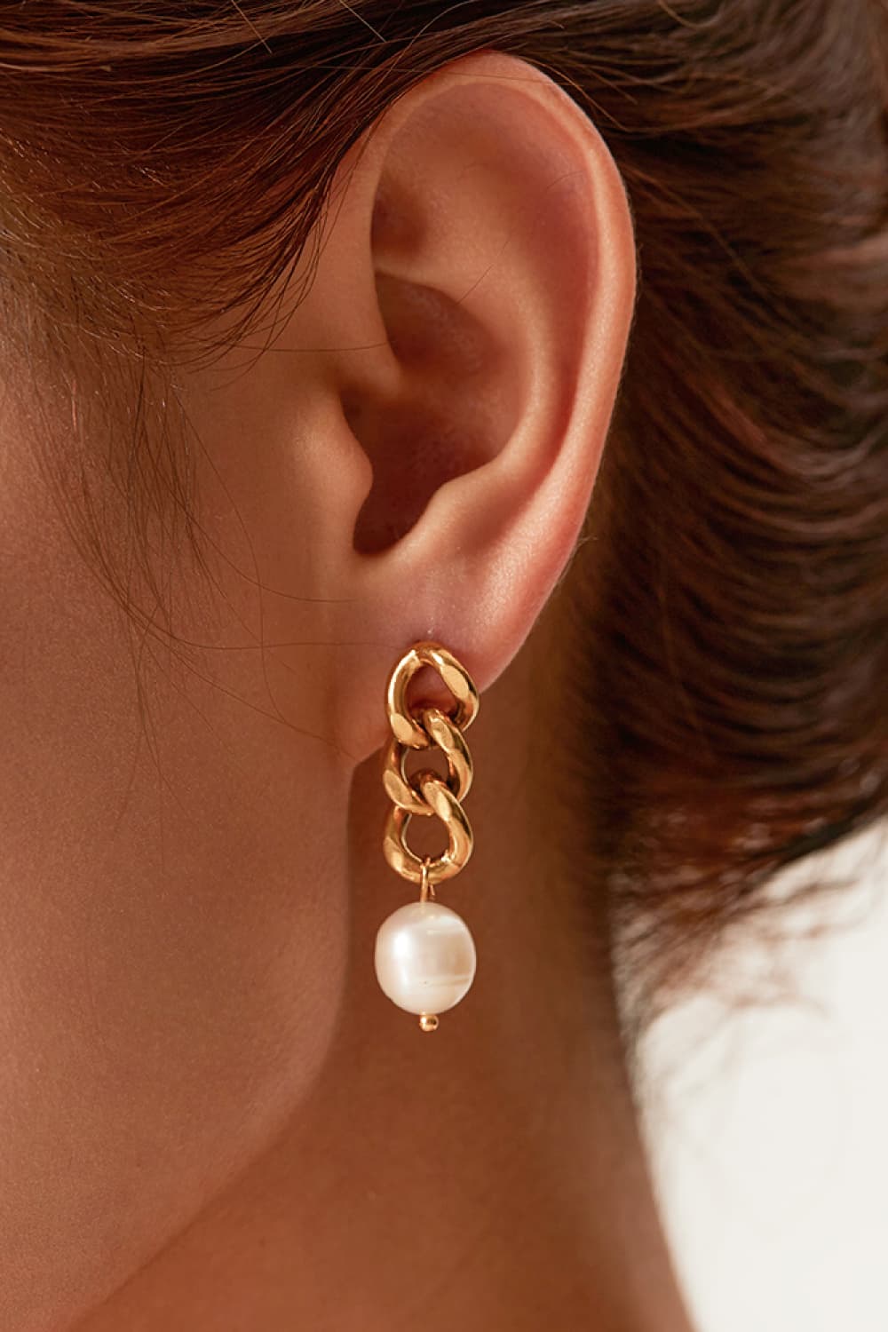 Stainless Steel Pearl Earrings – Elegant Classic Jewelry for Women - LODIMAE FASHION 
