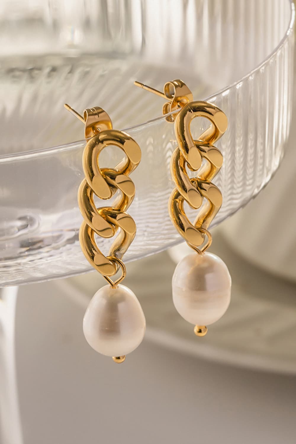 Stainless Steel Pearl Earrings – Elegant Classic Jewelry for Women - LODIMAE FASHION 