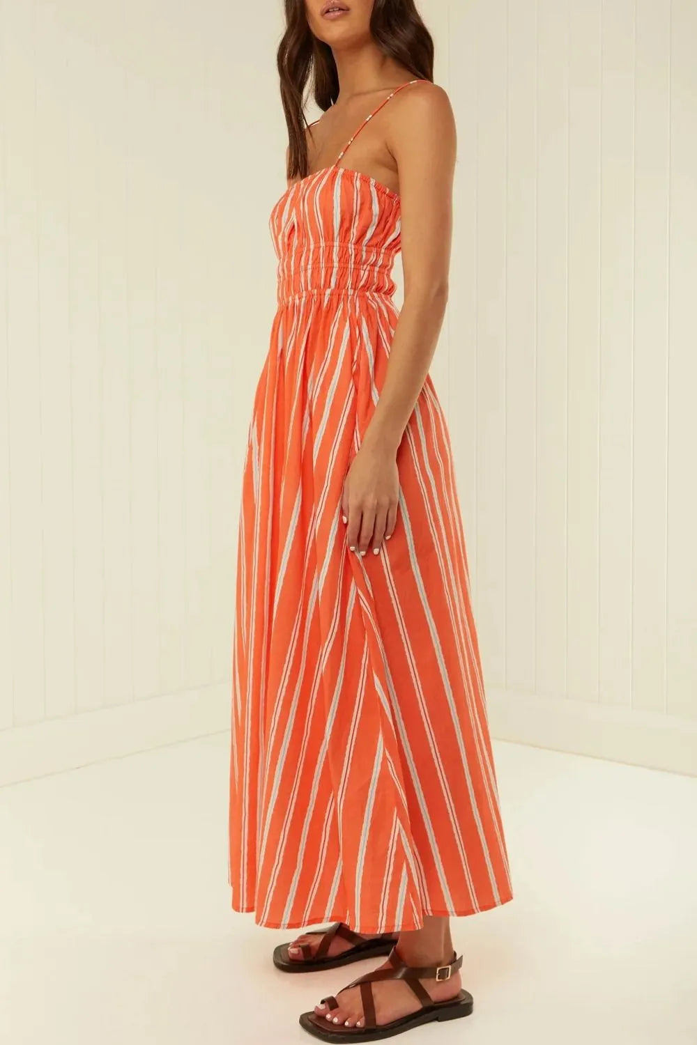 Striped Square Neck Cami Dress - LODIMAE FASHION 