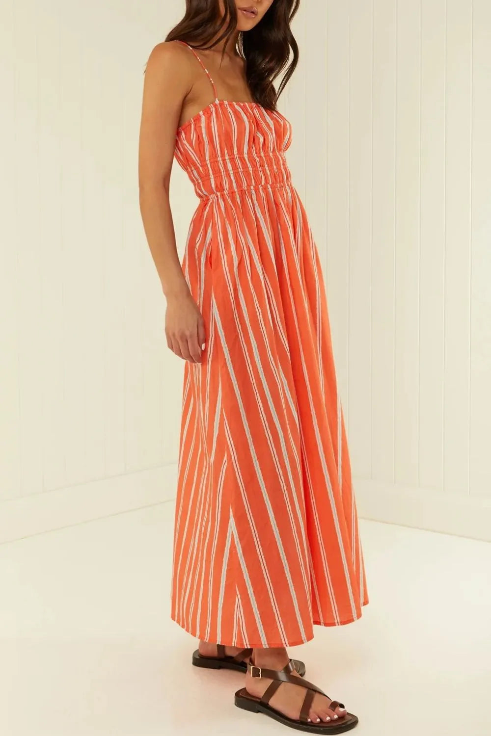 Striped Square Neck Cami Dress - LODIMAE FASHION 