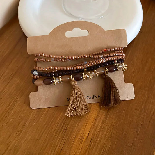 Tassel Rice Bead Bracelet – Handmade Boho Jewelry - LODIMAE FASHION 