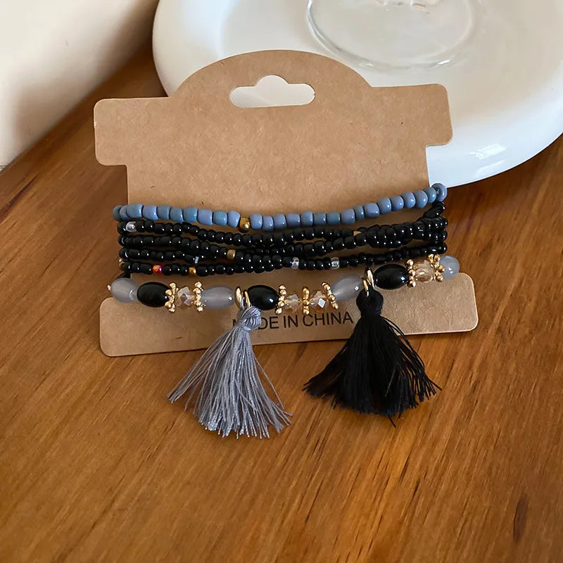 Tassel Rice Bead Bracelet – Handmade Boho Jewelry - LODIMAE FASHION 