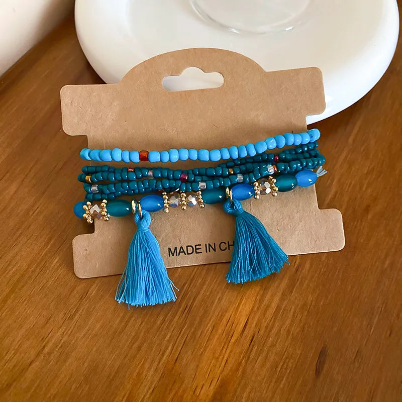 Tassel Rice Bead Bracelet – Handmade Boho Jewelry - LODIMAE FASHION 