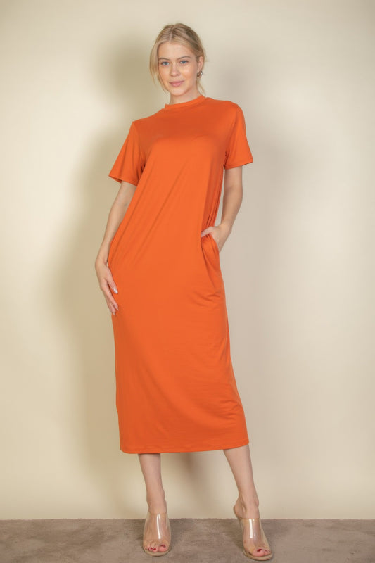 Side Pocket Tee Dress - LODIMAE FASHION 