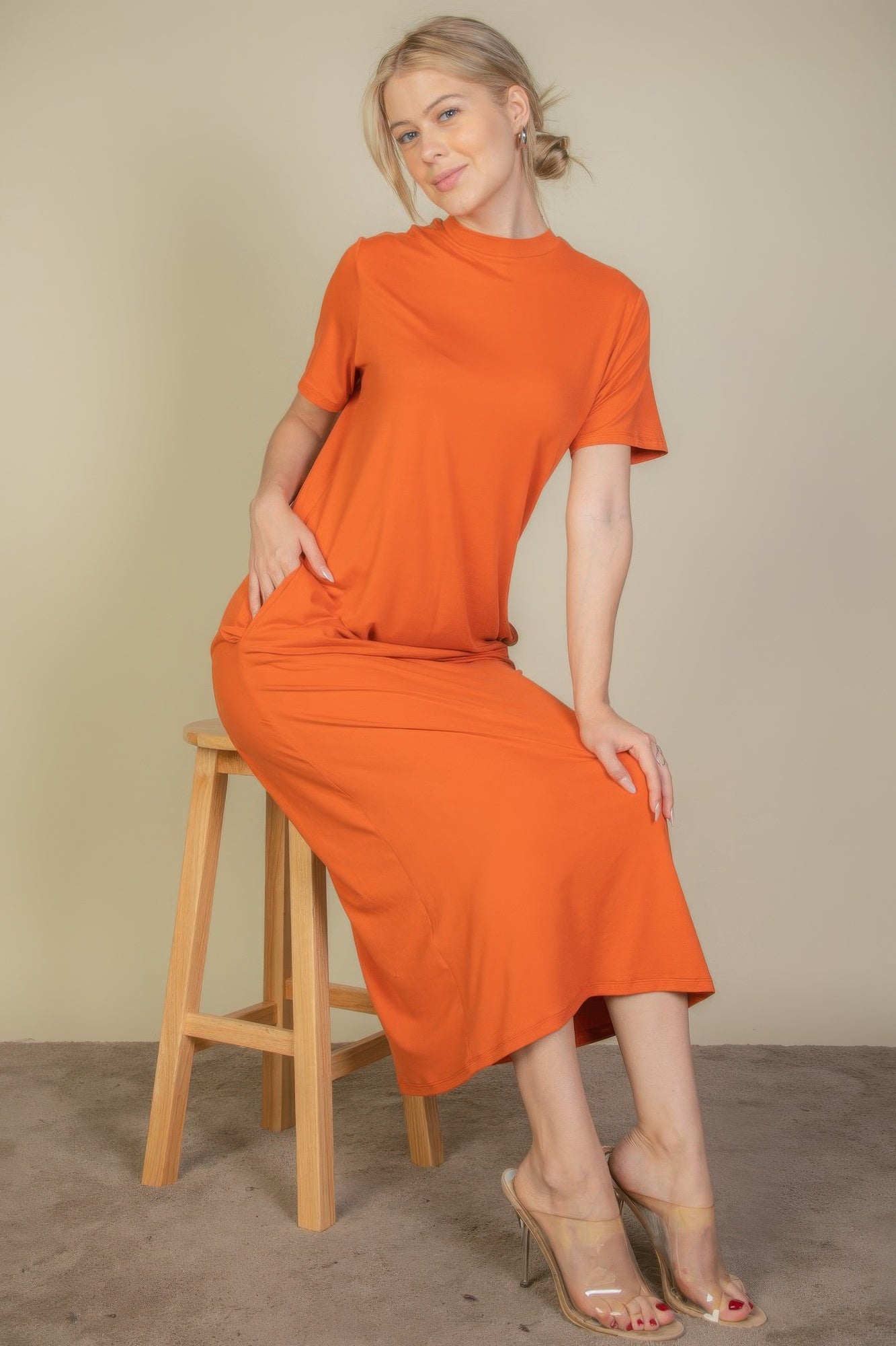 Side Pocket Tee Dress - LODIMAE FASHION 