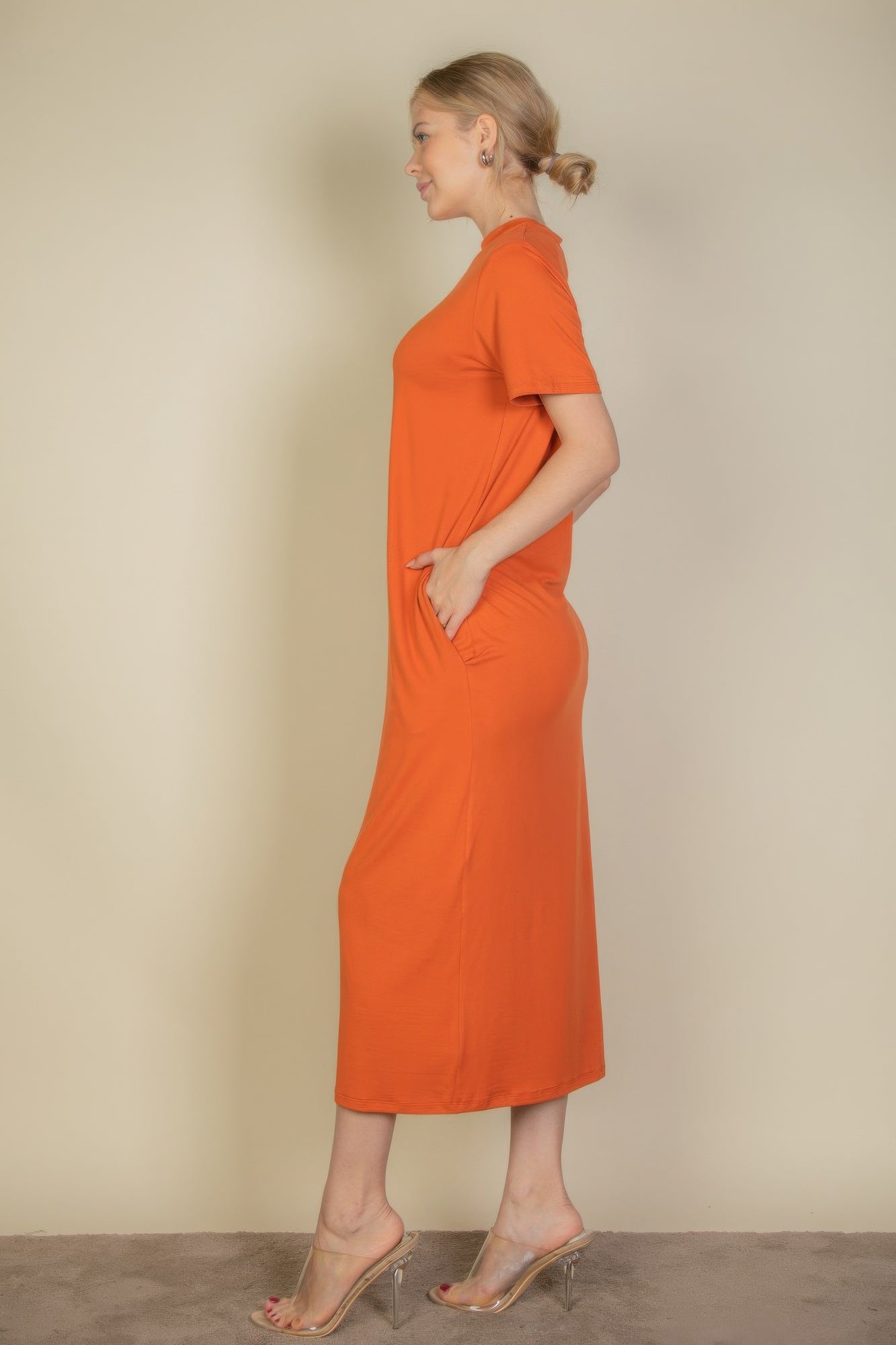 Side Pocket Tee Dress - LODIMAE FASHION 