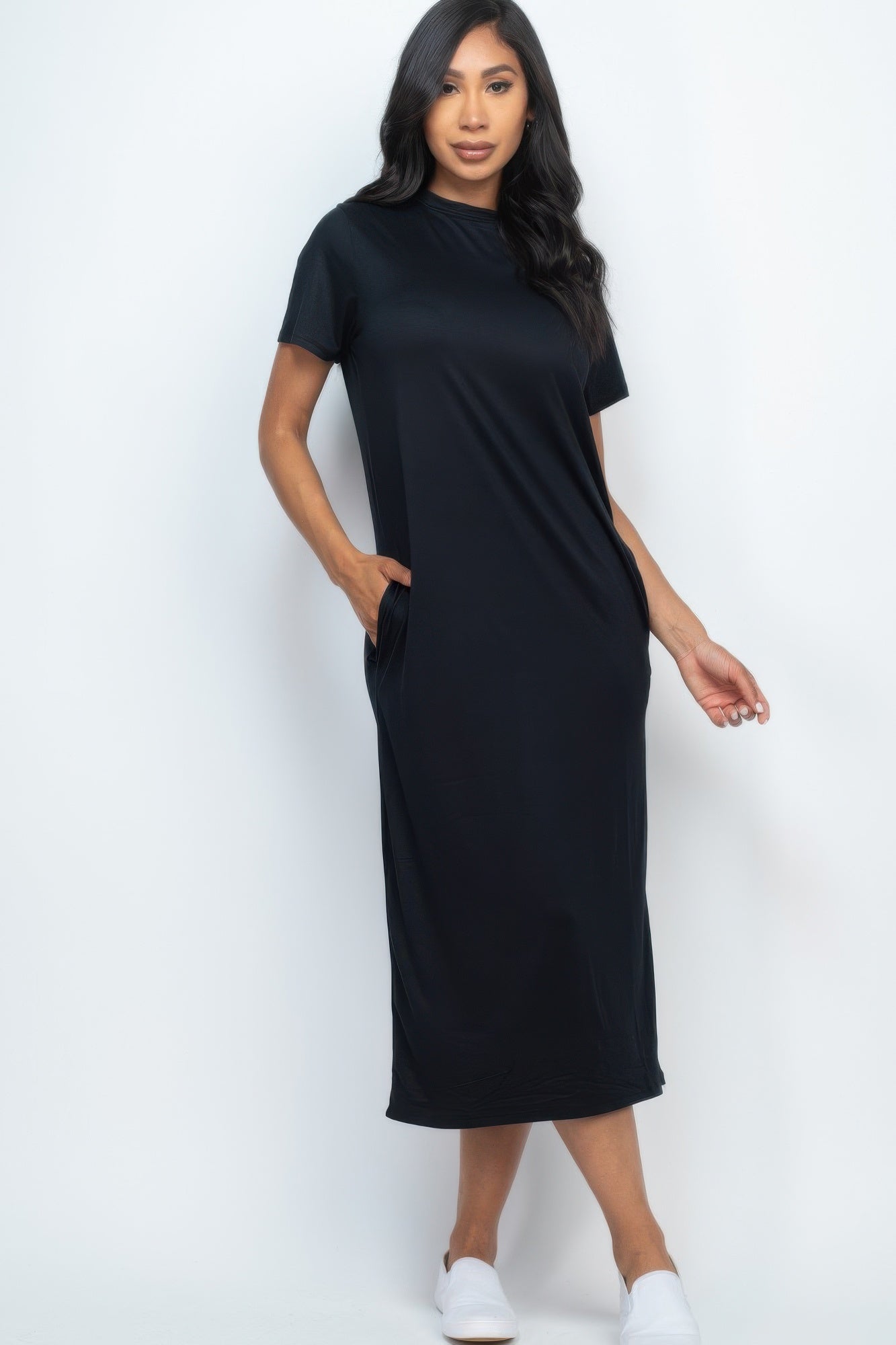 Side Pocket Tee Dress - LODIMAE FASHION 