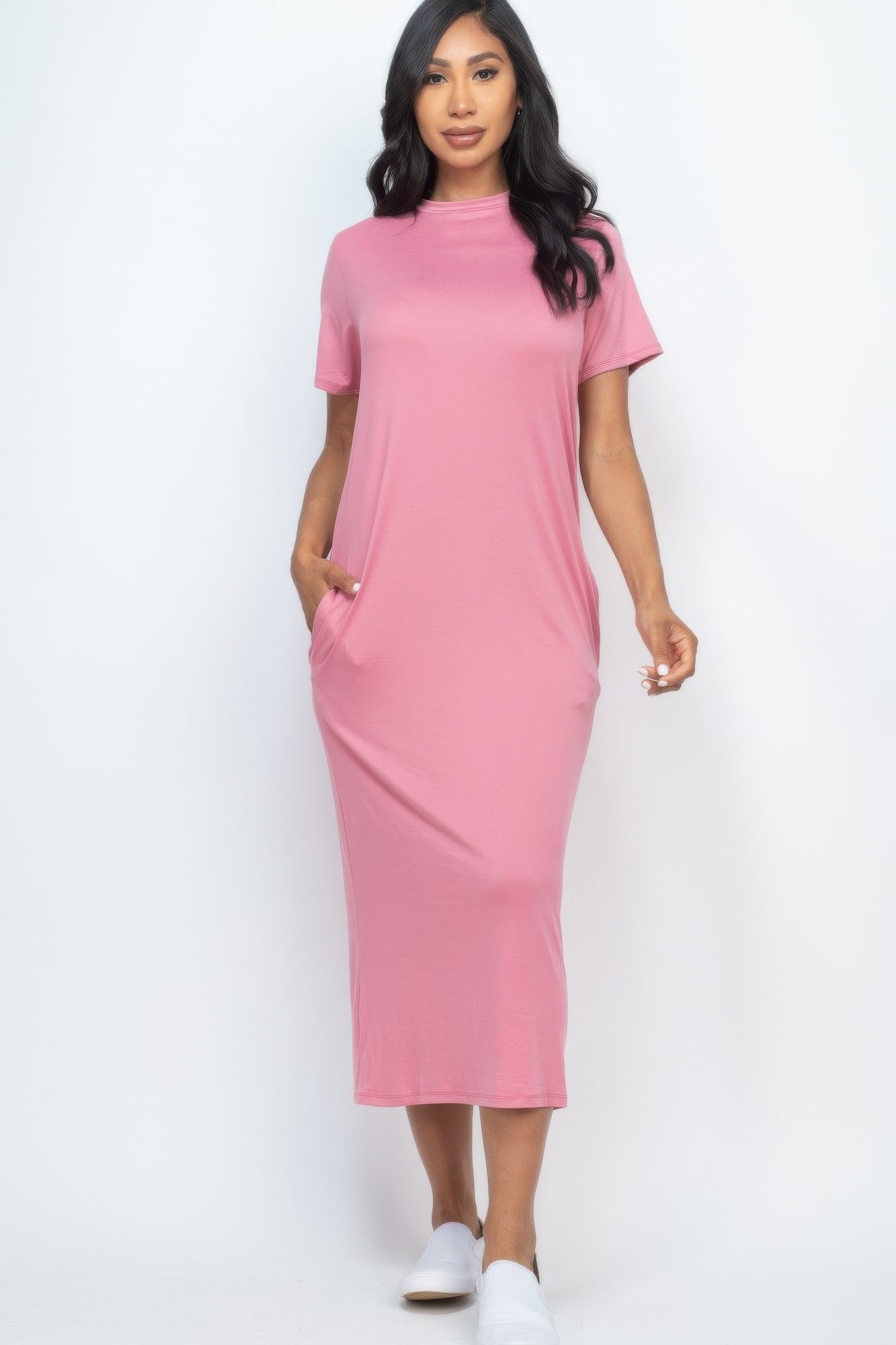 Side Pocket Tee Dress - LODIMAE FASHION 