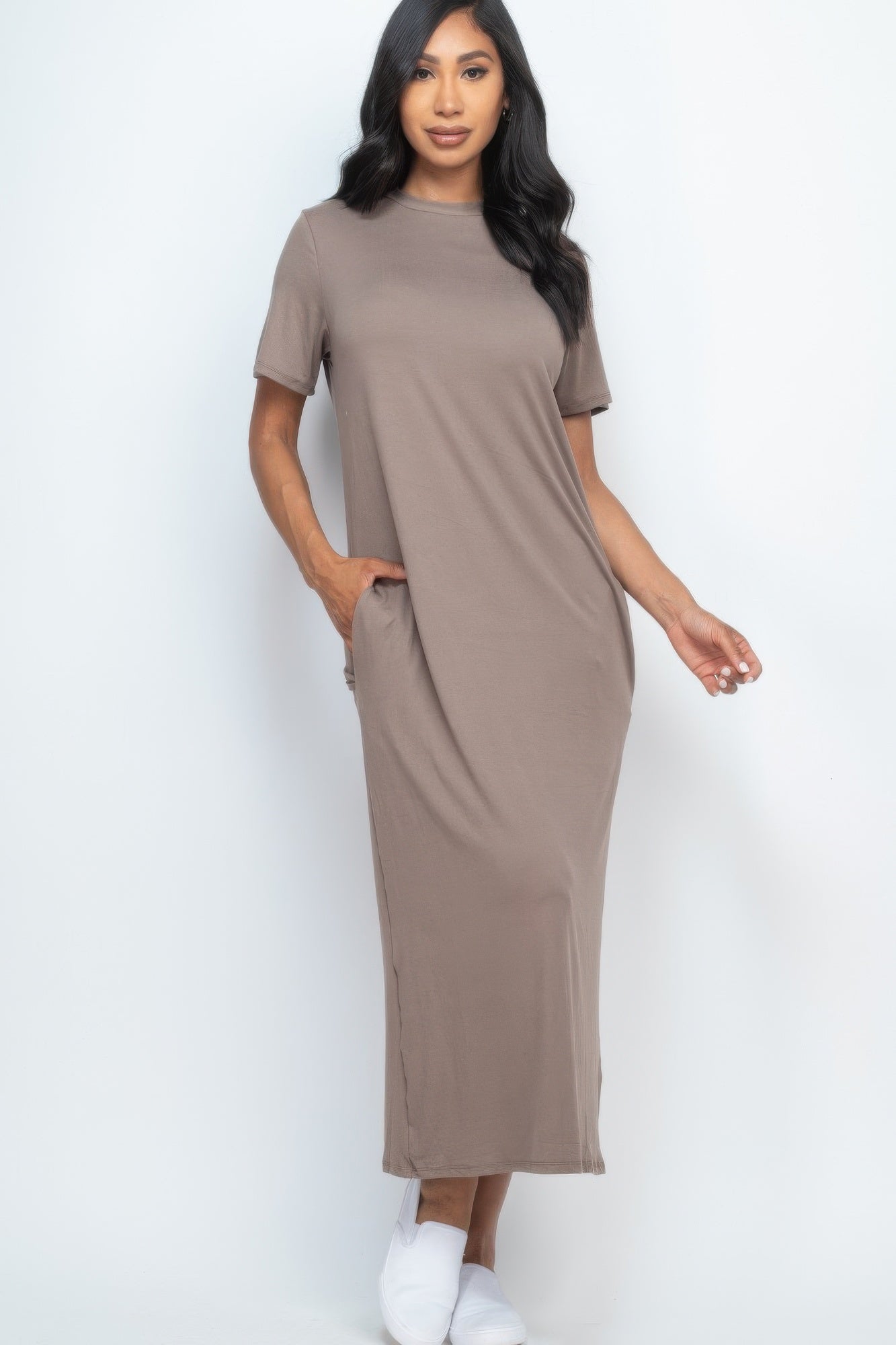 Side Pocket Tee Dress - LODIMAE FASHION 