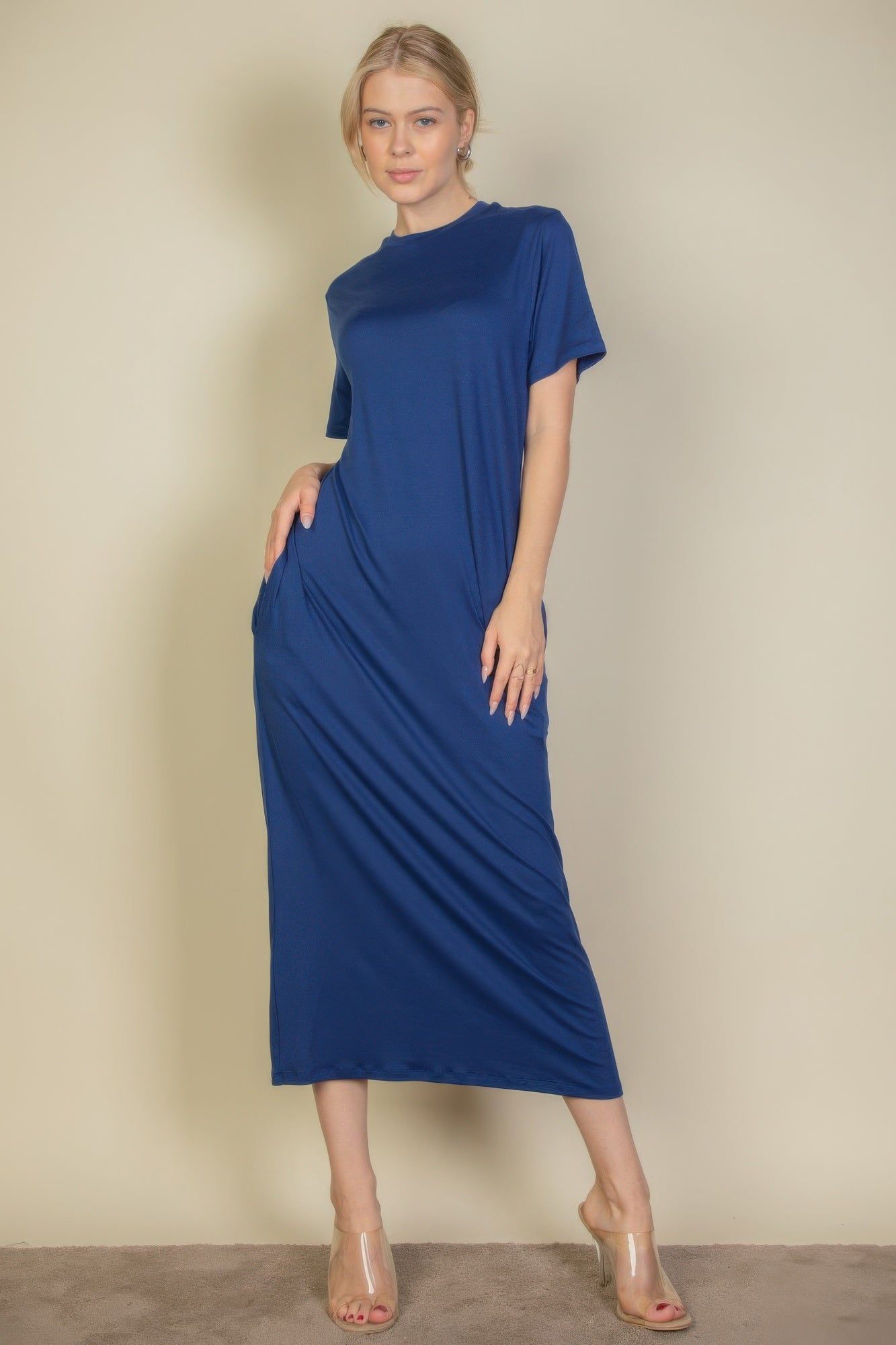 Side Pocket Tee Dress - LODIMAE FASHION 