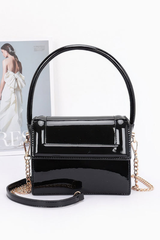 Enamel Top Handle Flap Bag - LODIMAE FASHION 