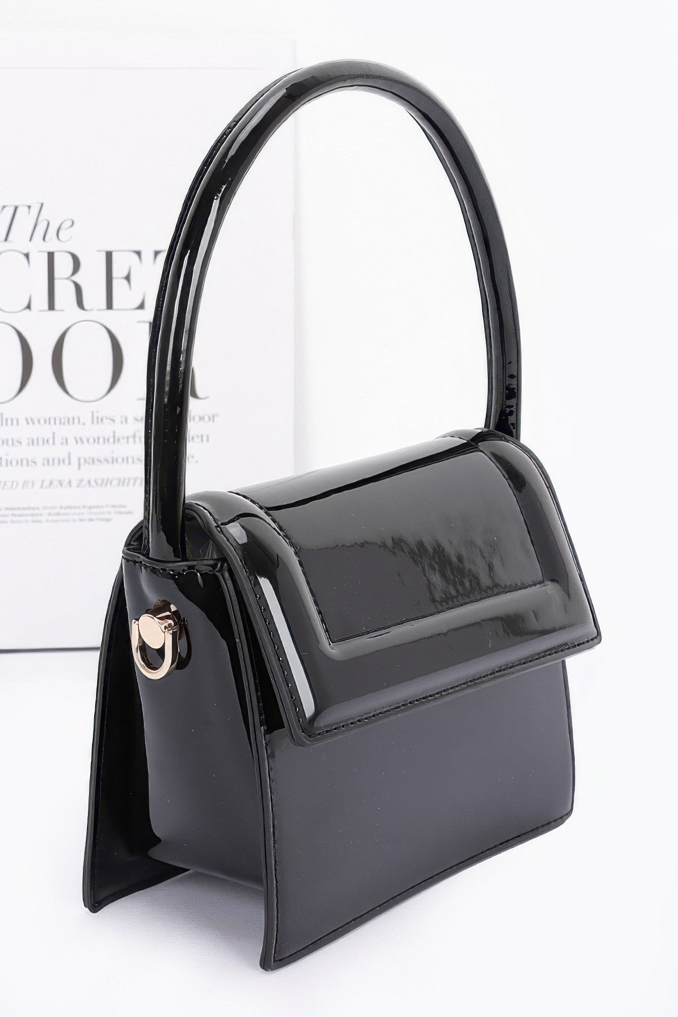 Enamel Top Handle Flap Bag - LODIMAE FASHION 