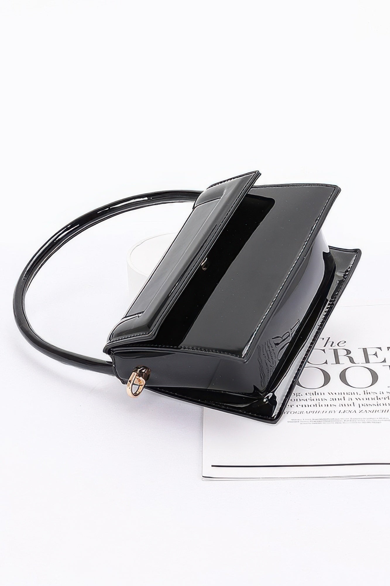 Enamel Top Handle Flap Bag - LODIMAE FASHION 
