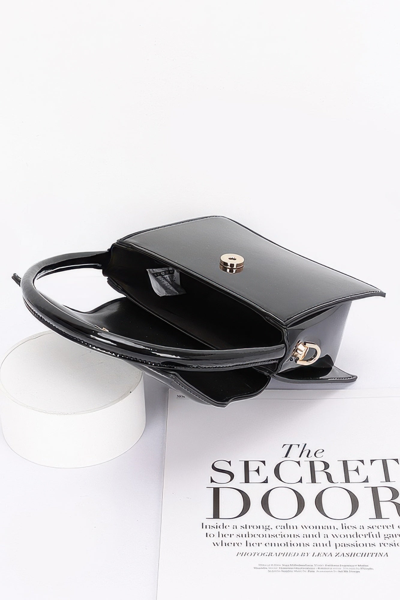 Enamel Top Handle Flap Bag - LODIMAE FASHION 