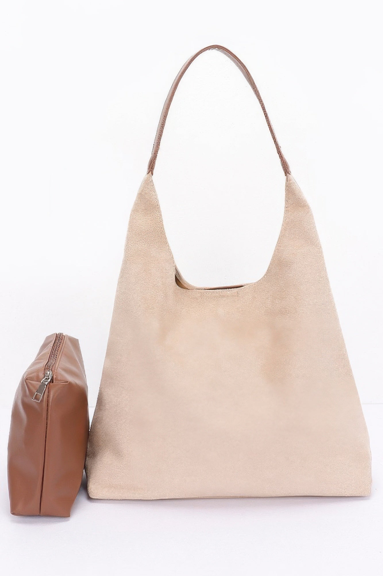 Faux Suede Bindle Bag W/ Pouch - LODIMAE FASHION 